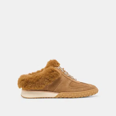 Dolce Vita Izzey Plush Sneakers Lt Brown Suede In Brown