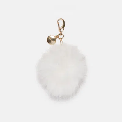 Dolce Vita Pom Pom Plush Bag Charm White In White