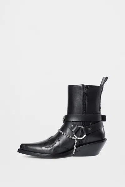 Ann Demeulemeester Ieva Santiags Ankle Boots In Black