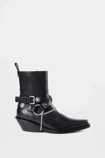Ann Demeulemeester Ieva Santiags Ankle Boots In Black