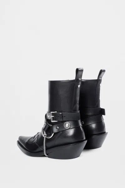 Ann Demeulemeester Ieva Santiags Ankle Boots In Black