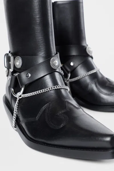 Ann Demeulemeester Ieva Santiags Ankle Boots In Black