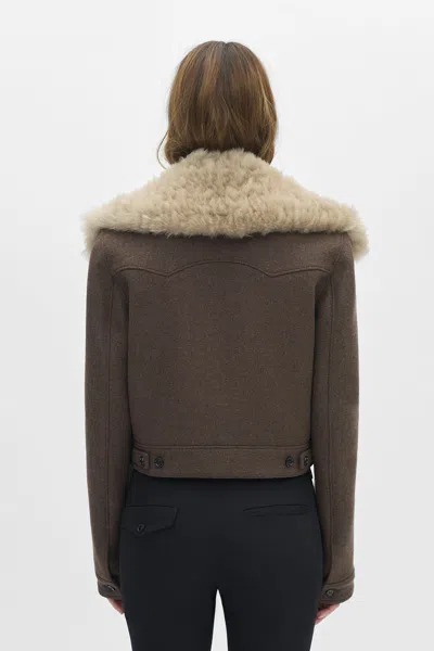 Ann Demeulemeester Wiebke Wool And Shearling Perfecto In Animal Print