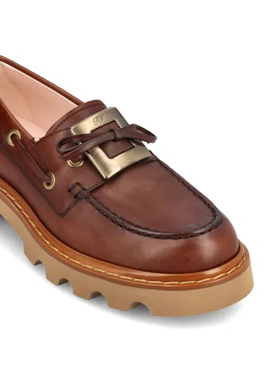 Roger Vivier Viv Rangers Metal Boat Loafer 20 In Brown
