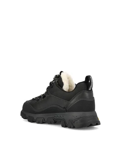 Ugg Black Canvas And Leather Metrotrek Sneakers In Black