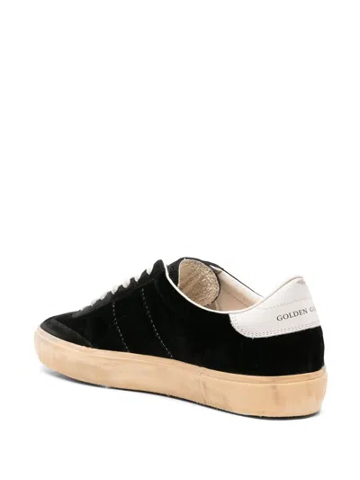Golden Goose Men Soul-star Leather Sneakers In Black