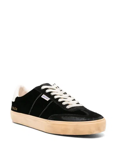 Golden Goose Men Soul-star Leather Sneakers In Black