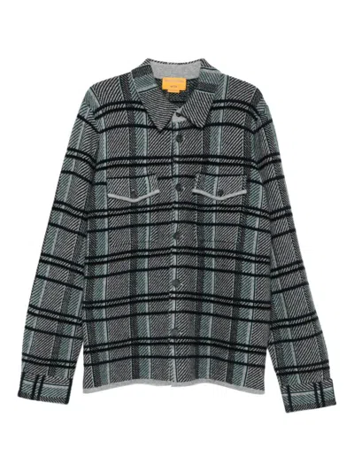 Guest In Residence Plaid Cashmere Work Shirt Black Combo In Green