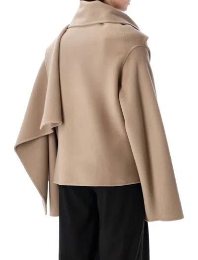 Alberta Ferretti Oversized Wool And Cashmere Cape In Brown