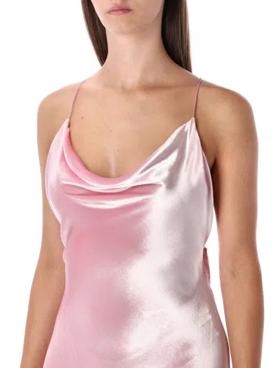 Alberta Ferretti Pink Velvet Slip Dress In Pink