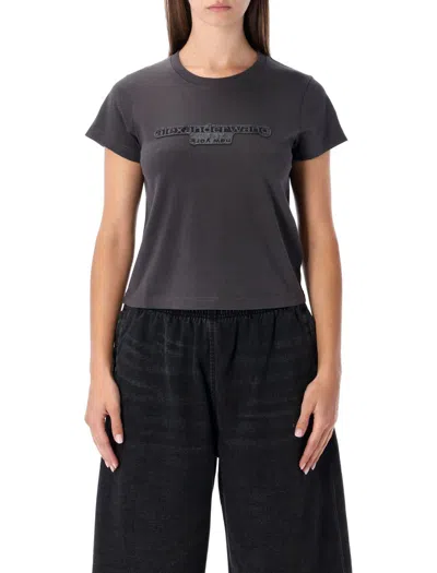 Alexander Wang Embossed Logo T-shirt In Black