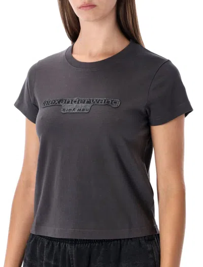 Alexander Wang Embossed Logo T-shirt In Black