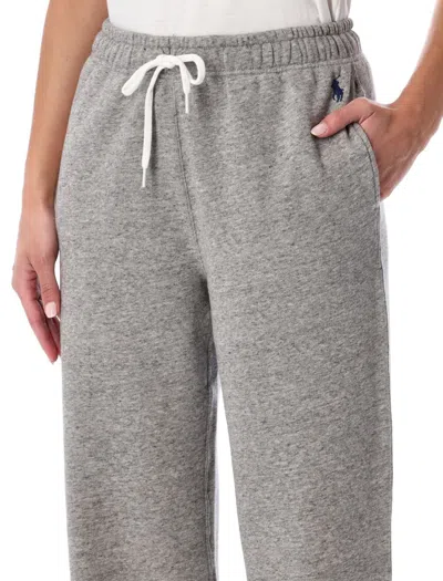 Polo Ralph Lauren Wide-leg Drawstring Track Pants In Gray