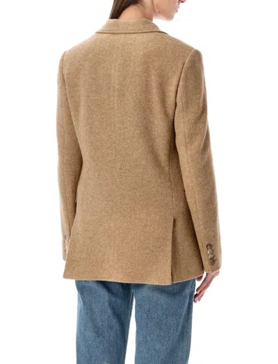 Ralph Lauren Collection Eli Basket-weave Tweed Jacket In Brown