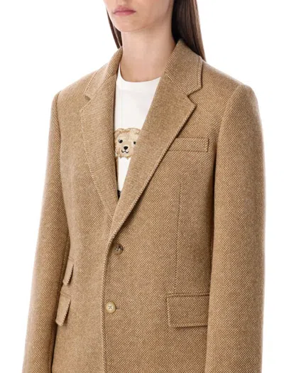 Ralph Lauren Collection Eli Basket-weave Tweed Jacket In Brown
