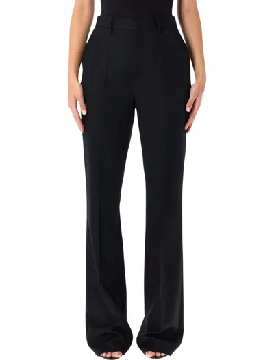 Ralph Lauren Tailored Slim Leg Wool Trousers In Black
