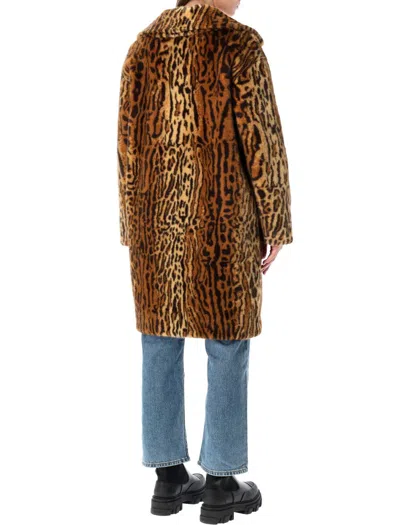 Stand Studio Camille Faux Fur Cocoon Coat In Brown