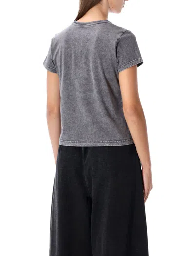 Alexander Wang T T By Alexander Wang Grey Délavé Cotton T-shirt With Logo In Gray