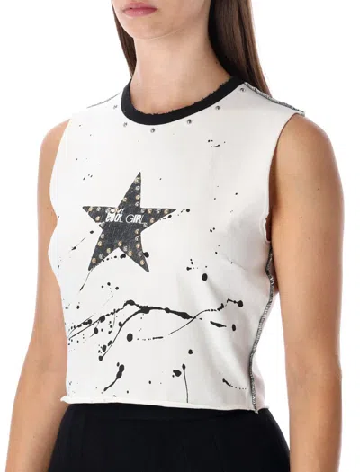 Dolce & Gabbana Jersey Sleeveless T-shirt With Print In White