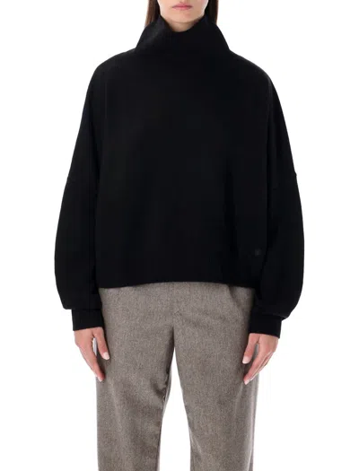 Loulou Studio Loulou Loulou De Saison Luke Wool-cashmere Stand Collar Sweater In Black