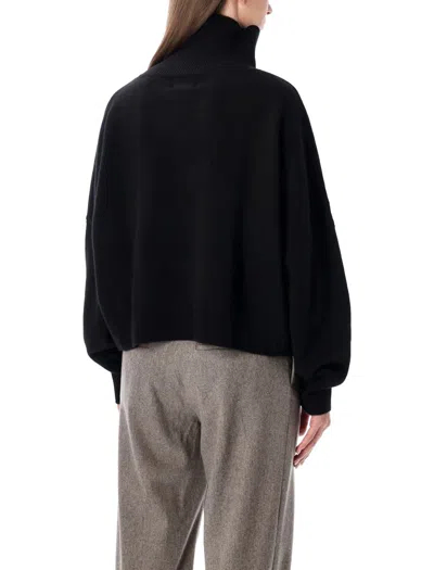 Loulou Studio Loulou Loulou De Saison Luke Wool-cashmere Stand Collar Sweater In Black