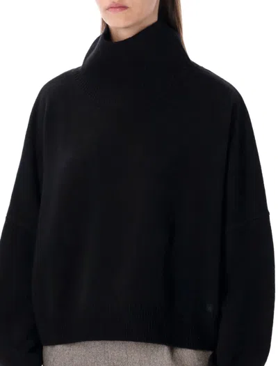 Loulou Studio Loulou Loulou De Saison Luke Wool-cashmere Stand Collar Sweater In Black