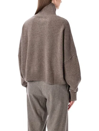 Loulou Studio Loulou Loulou De Saison Luke Wool-cashmere Stand Collar Sweater In Brown