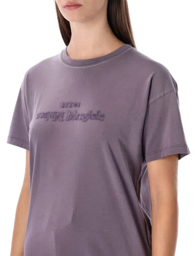 Maison Margiela Cotton T-shirt With Rewashed Effect In Purple
