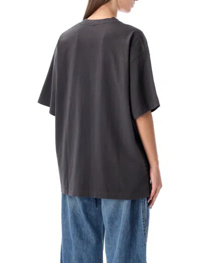 Alexander Wang Gray Embossed T-shirt In Black
