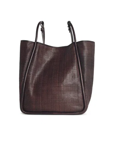 Dragon Diffusion Dual Handle Textured Leather Tote Bag In Brown