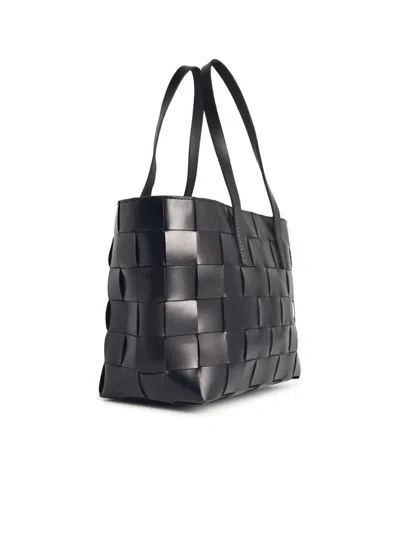 Dragon Diffusion Woven Rectangular Tote Bag With Dual Handles In Black