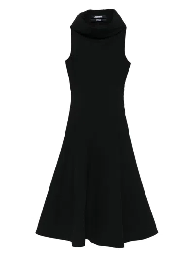 Jacquemus Nimes Triangle Flared Skirt Dress In Black