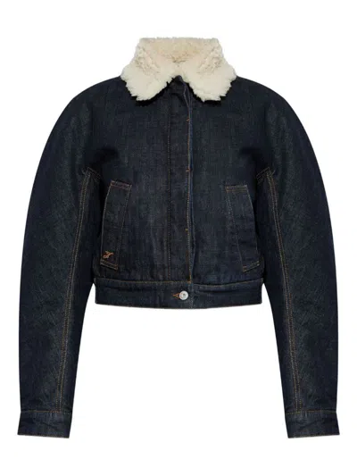Jacquemus Long-sleeved Denim Jacket In Blue