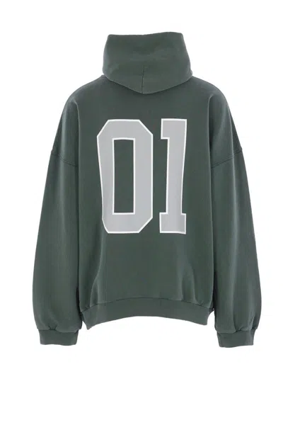 Balenciaga Hoodie Featuring Basketball Theme And Kangaroo Pocket In Green