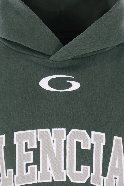 Balenciaga Hoodie Featuring Basketball Theme And Kangaroo Pocket In Green