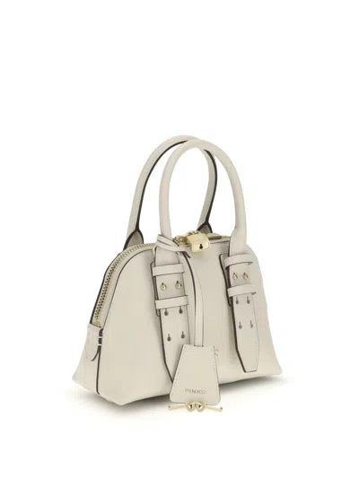 Pinko Leather Mini Escape Bag Bowling Bag In White