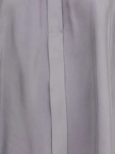 Forte Forte Crater-collar Shirt In Habotai Silk In Gray