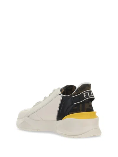 Fendi Flow Sneaker With Distinctive Monogram Accents In Neutral