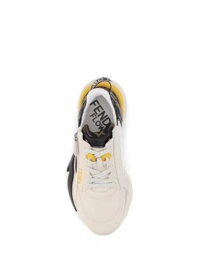 Fendi Flow Sneaker With Distinctive Monogram Accents In Neutral