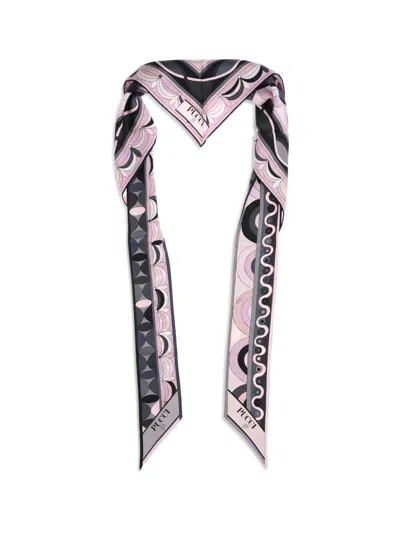 Pucci Silk Triangle Scarf In Black