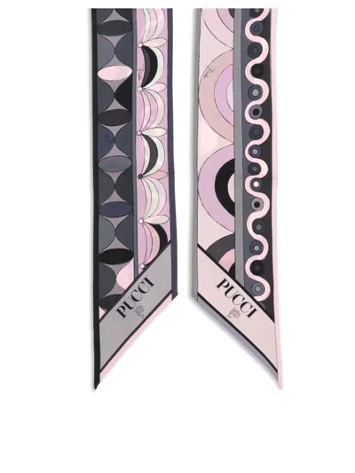 Pucci Silk Triangle Scarf In Black