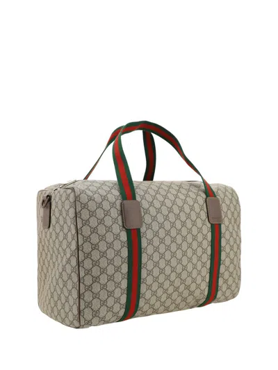 Gucci Large Duffle Bag With Web In White
