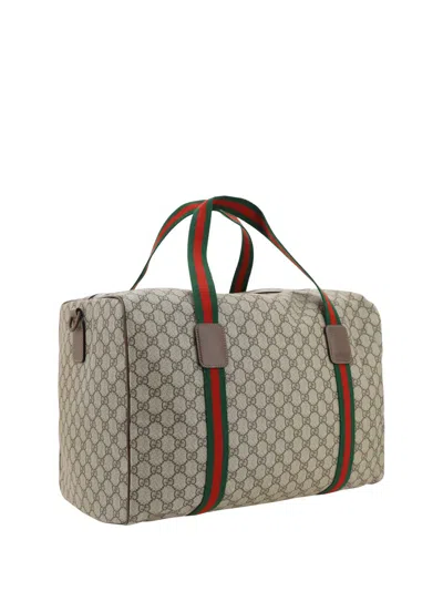 Gucci Large Duffle Bag With Web In White