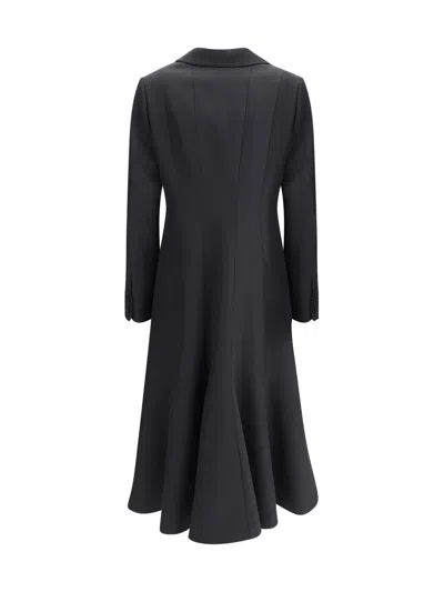 Fendi Coat In Wool Grain De Poudre In Black