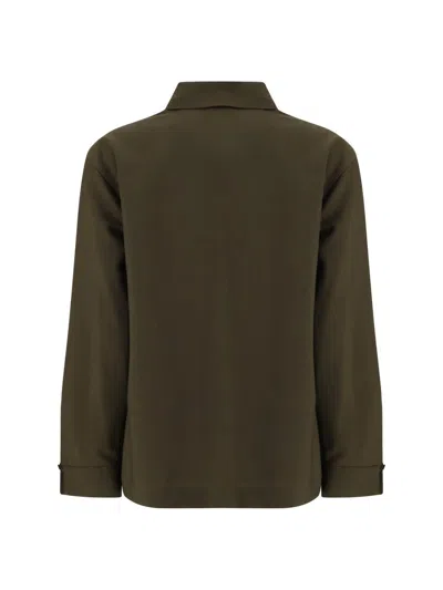 Fendi Women Green Shirt With Asymmetric Side Closure And Cut-out Detail On The Front In Wool Woman In Green