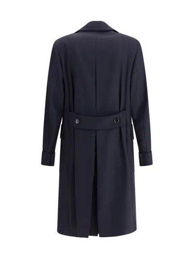 Lardini Double-breasted Jacket In Blue