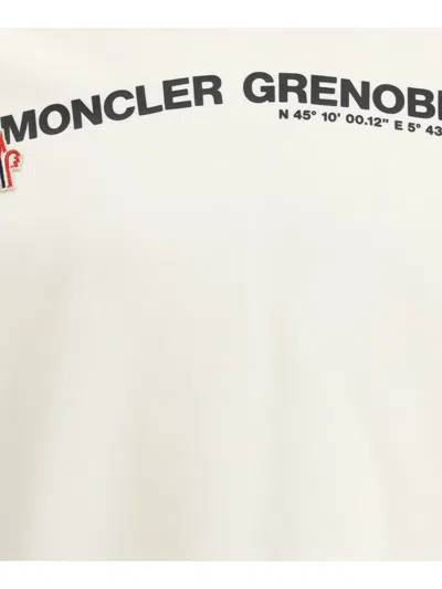 Moncler Grenoble Logoed Cotton Hooded Sweatshirt In White