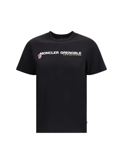 Moncler Contrasting Logo T-shirt In Black