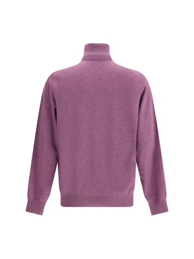 Brunello Cucinelli Men Turtleneck Sweater In Purple