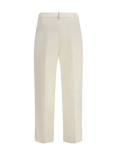 Brunello Cucinelli Pleated Canvas Twill Tailored Pants In Neutral
